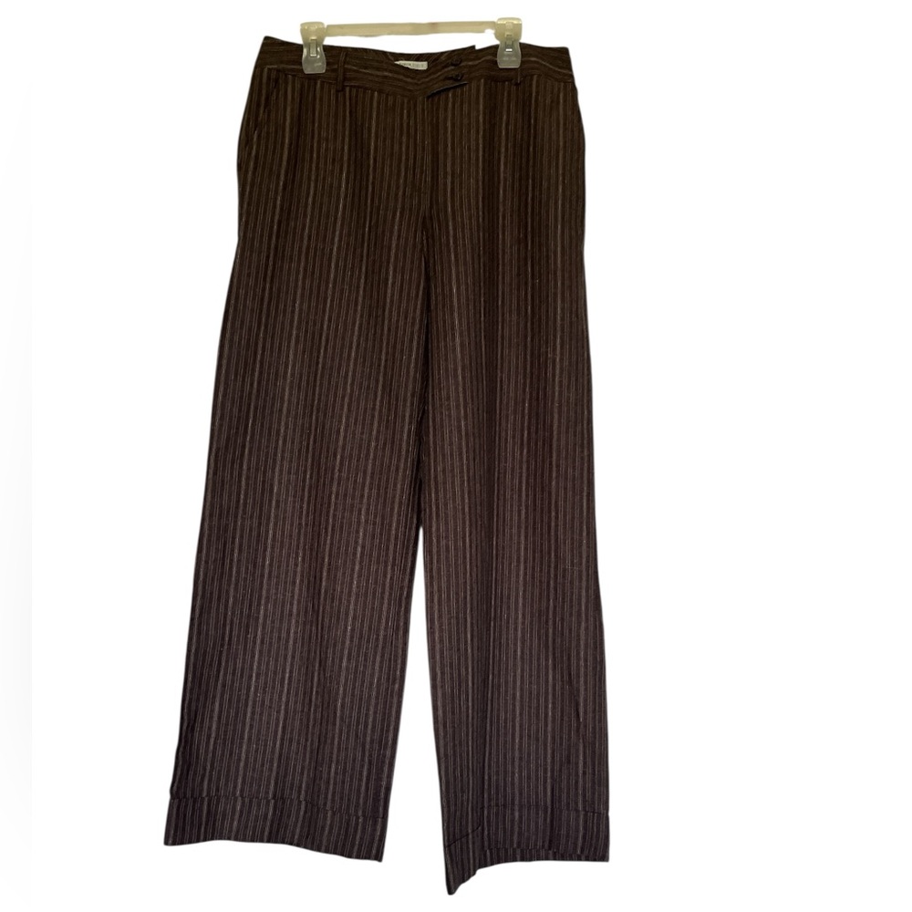 Van Heusen Women’s Dark Brown Striped Pants Size 12